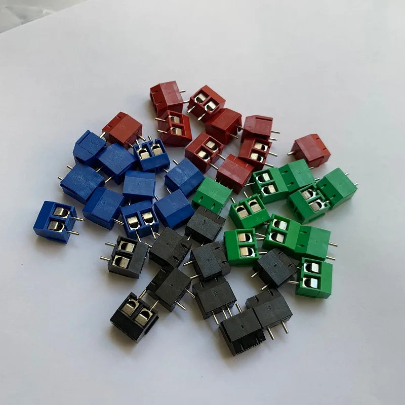 

1000pcs/lot Kf-301 Screw Pcb Terminal Spacing 5.0 Kf301-2p Connector Terminal, Terminal Green, Black, Red, Blue