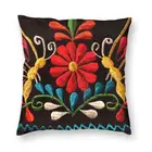 Наволочка для подушки с изображением мексиканских бабочек и цветов, 40x40, с вышивкой, для гостиной