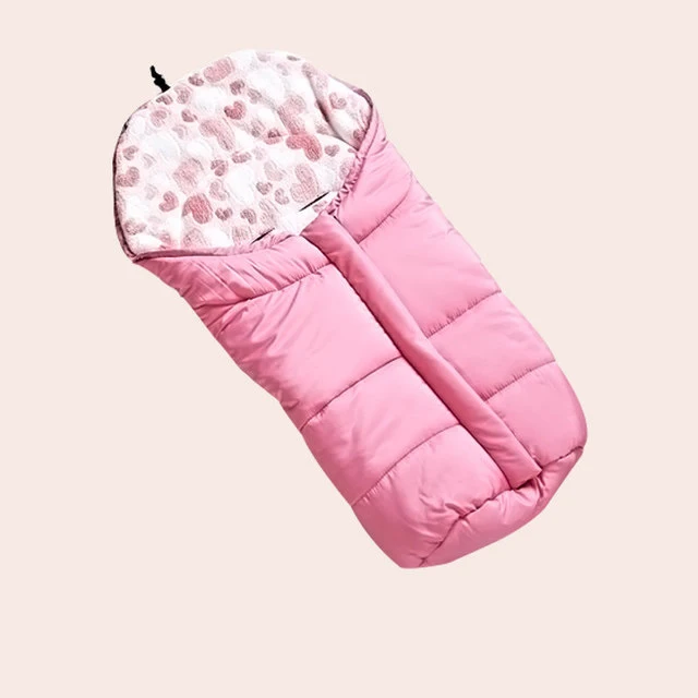82cm pink Зимний хлопковый спальный мешок для малышей, мягкий теплый конверт для новорожденных, Детские спальные мешки, утолщенная детская коляска, детский спальный мешок с муфтой для ног - Цвет: 82cm pink