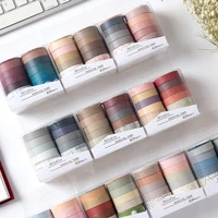 10rollsset craft supplies diy decorative adhesive washi tape solid color album stickers retro