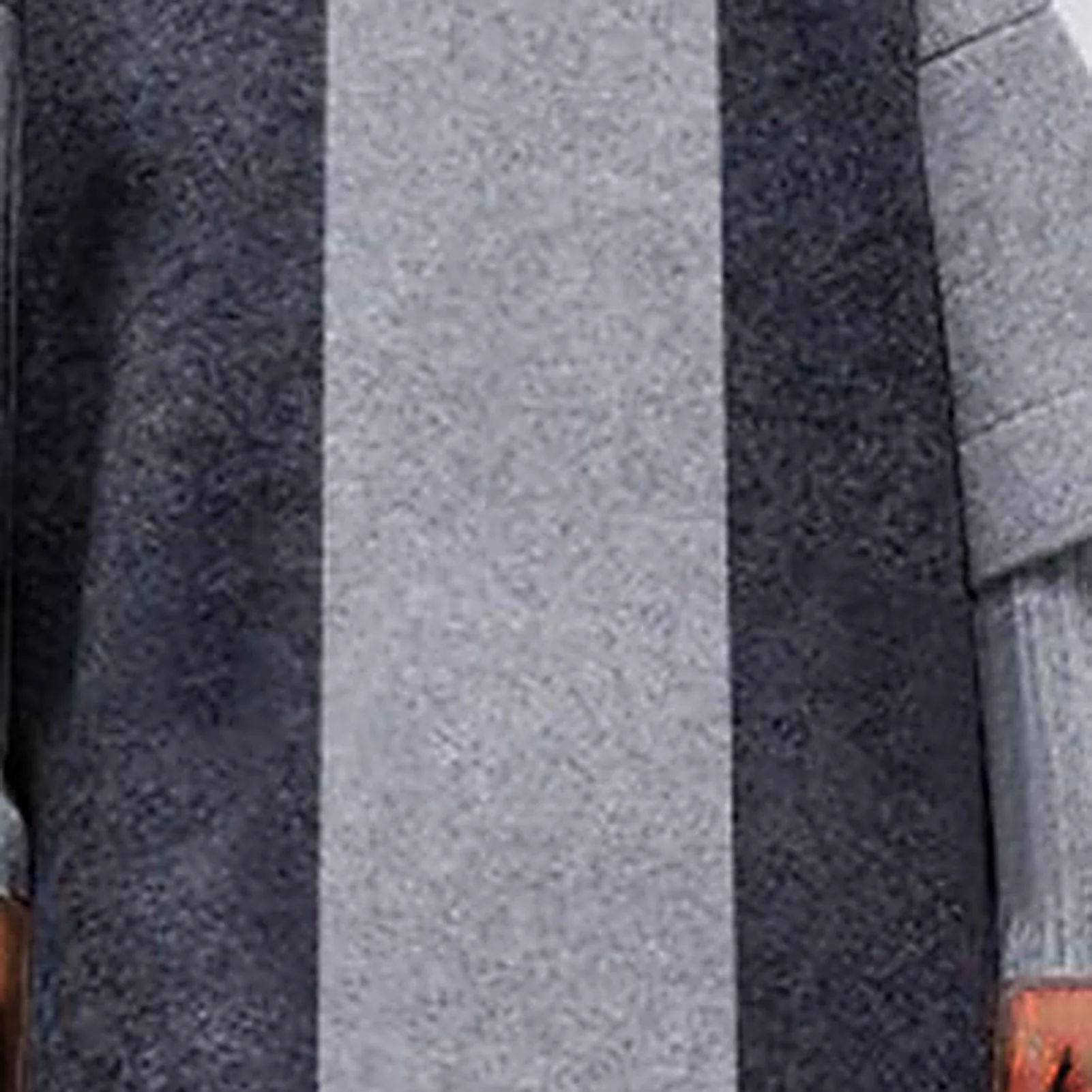 Осень-зима Женская свободная шерстяная блузка в полоску с коротким рукавом и