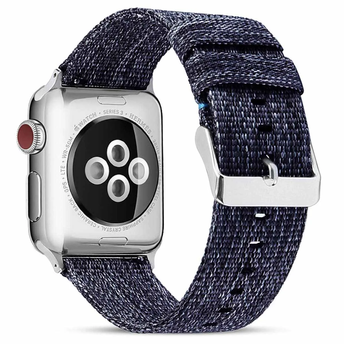 Синий Тканый нейлоновый ремешок для наручных часов Apple Watch серии 3/2/1 38 мм 42 мм дышащий сменный ремешок Спортивные петли для наручных часов iwatch серии 5 4 40 мм 44 мм - Цвет ремешка: Синий