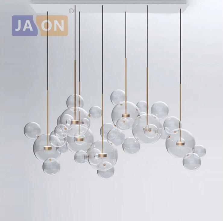 Светодиодные железные в стиле постмодерн стеклянные пузырьки синий белый