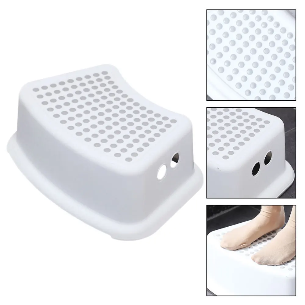 

Anti Step Stool Children Bathroom Foot Stool Bath Toilet Stool for Home (White)