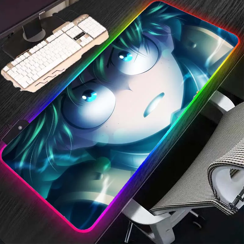 

MRGLZY anime big mouse pad computer keyboard non-slip LED RGB gaming keyboard table mat household carpet mat XXL
