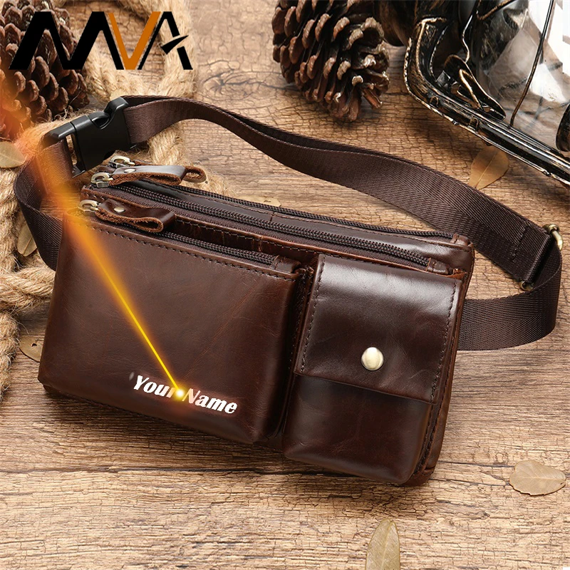 Поясная Сумка MVA кожаные нагрудные сумки Мужская поясная сумка для телефона на