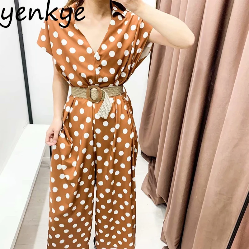 В винтажном стиле Для женщин с v образным вырезом в горошек короткими рукавами