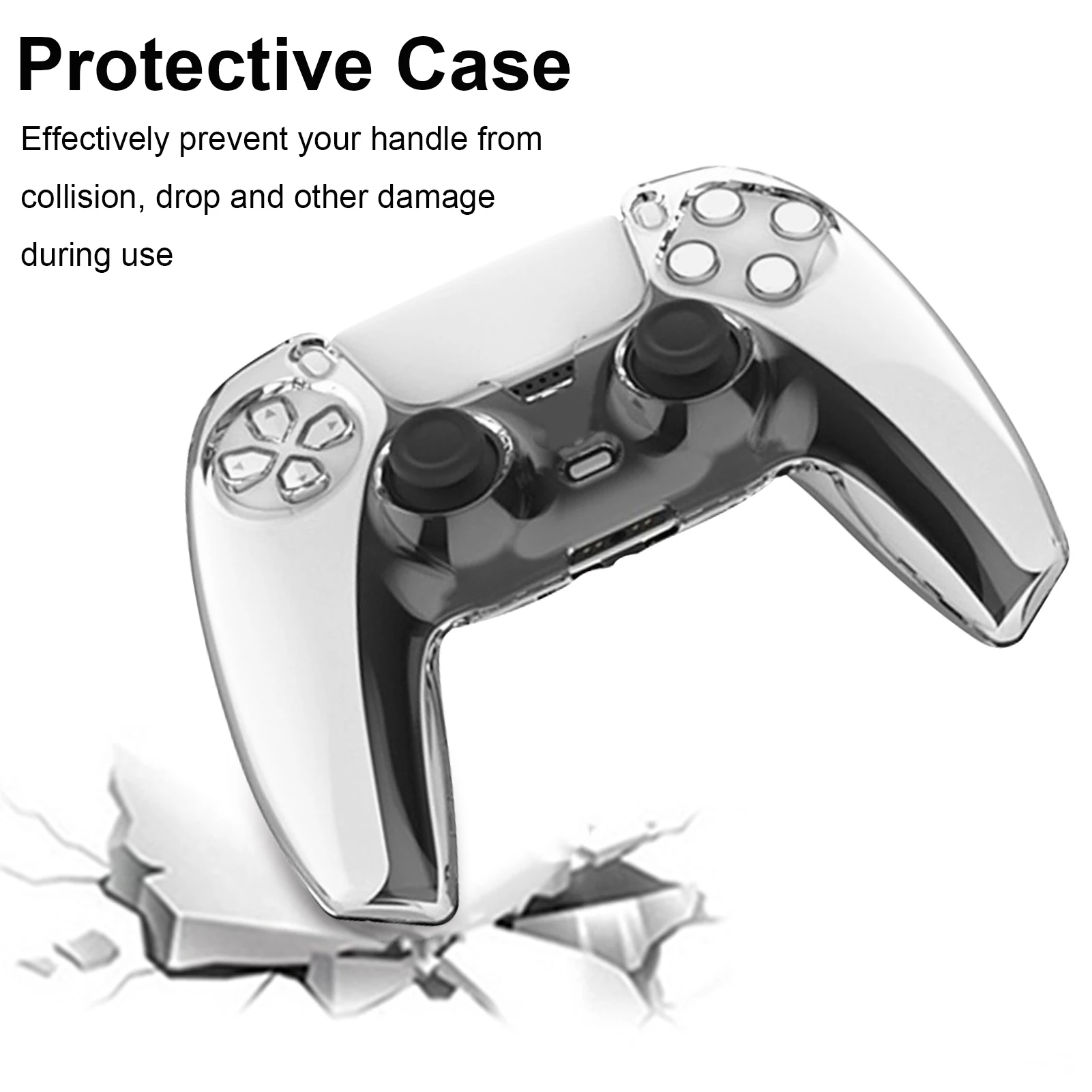 

Transparent Protective Case For PS5 Controller Shockproof Anti-scratch Gamepad Cover Handle Shell For DualSense Game Controller
