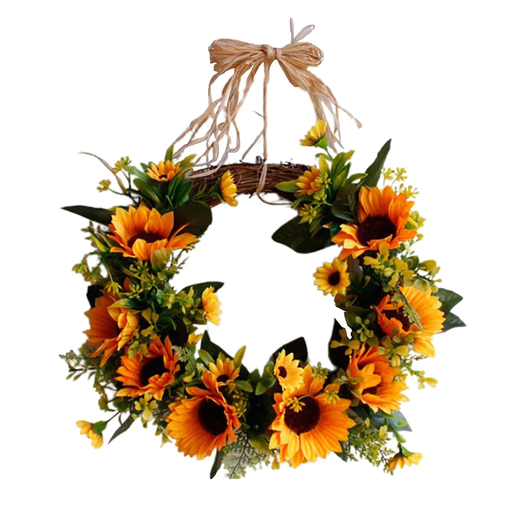 

Artificial Wreath Flower Wreath with Yellow And Green Leaves