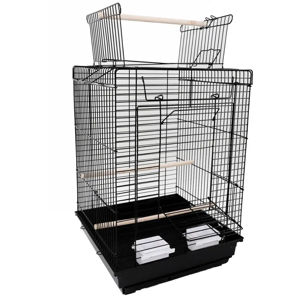 

[US Warehouse] 23 "клетка для птиц, товары для домашних животных, металлическая клетка с открытым Play Top Black