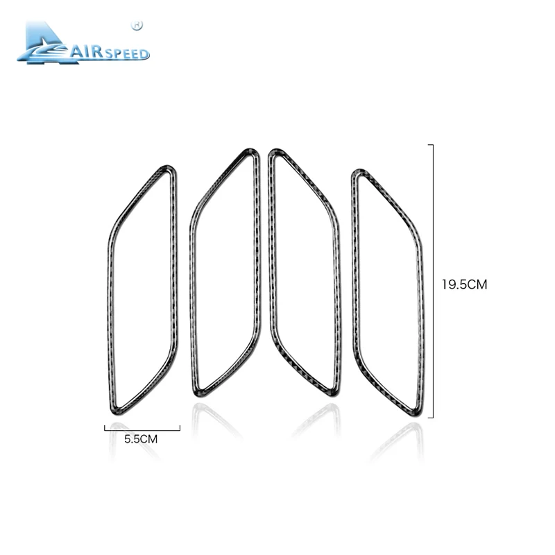 

AIRSPEED 4pcs for Audi A3 Accessories 8V 2014-2019 Carbon Fiber Interior Trim Car Door Handle Frame Cover Stickers Car Styling