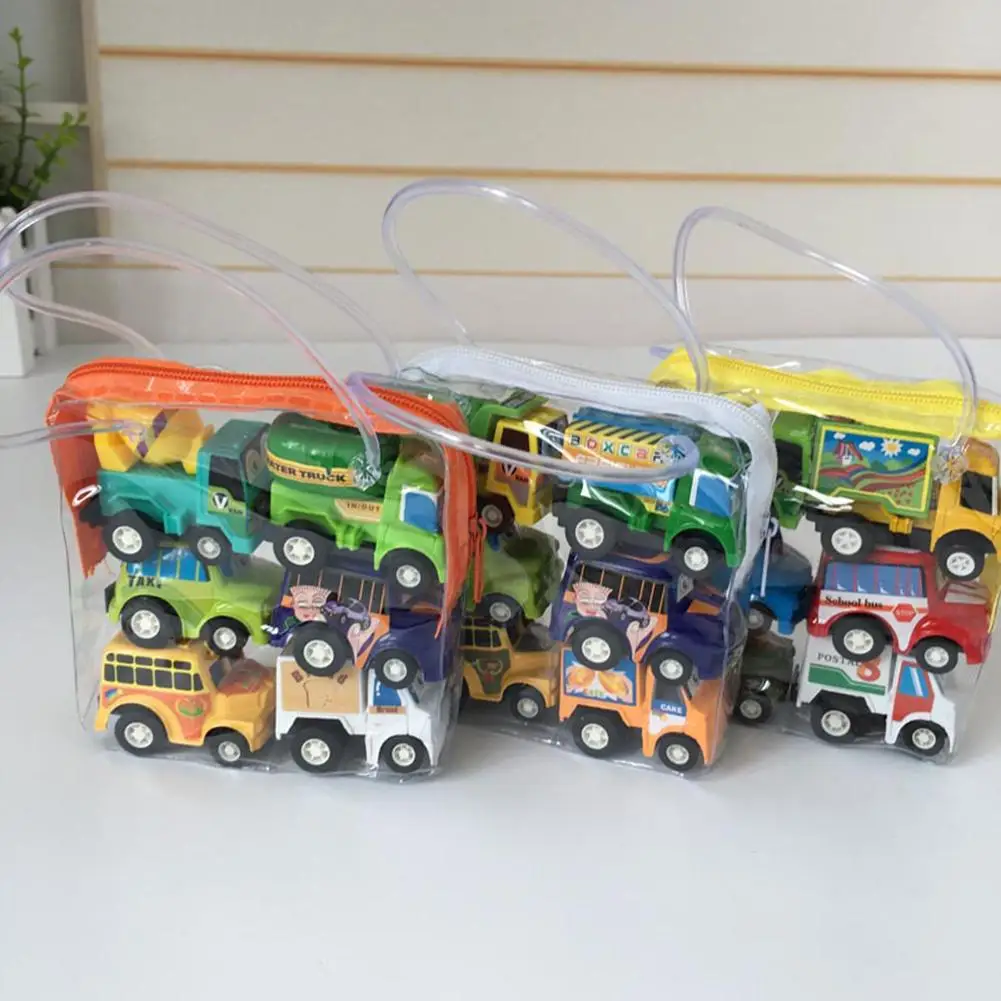 

6pcs Plastic Kids Toys Skillful Manufacture Superior Quality Pull Back Mini Engineering Cars Model for Boys Girls