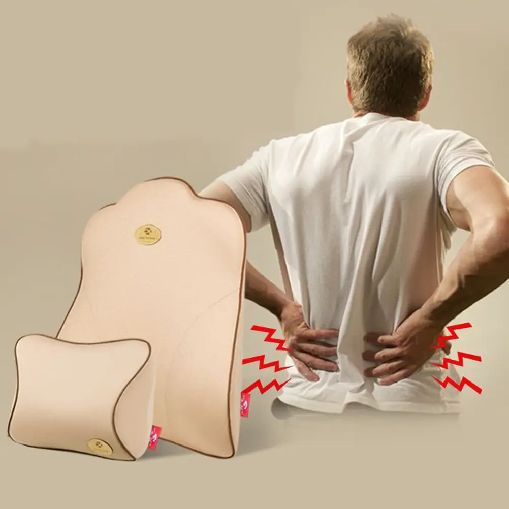 2 шт. мягкая Автомобильная поясничная Подушка и подушка для шеи спины из пены с