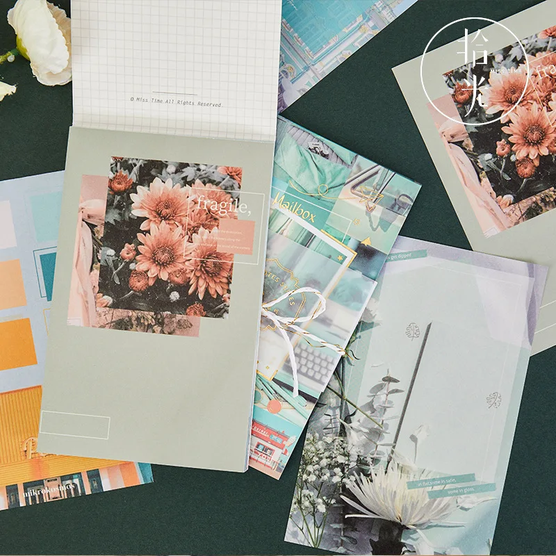 

50 Sheets Retro Tearable Message Memo Pad Journal DIY Decoration Stationery Scrapbook Collage Material Paper Planner Note