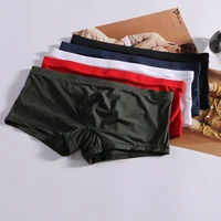 men ice silk smooth breathable bulge pouch shorts underpants sexy modal underwear briefs