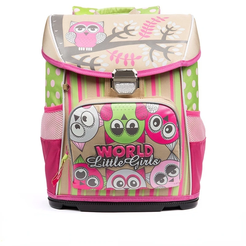 Fashion Kids Backpack Orthopedic School Bags for Girls Cartoon Owl Waterproof Children School Backpacks Primary Grade 1-4