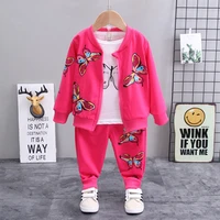 childrens clothing for girls christmas outfit korean butterfly cardigan coats with zipper t shirts pants kids bebes suits