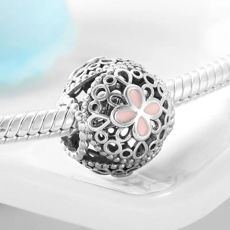 Подарочная коробка в виде 25 стерлингового серебра Белая Эмаль Ясно CZ четыре