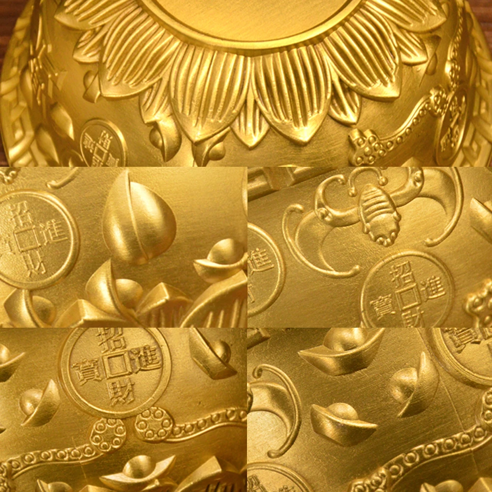 

Feng Shui Chinese Decor The Bronze Sculpture Cornucopia Carved Metal bowl Handicraft Home Decoration