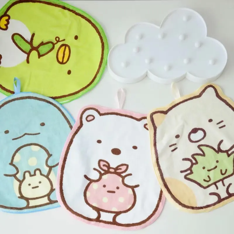 

Cartoon Anime Sumikko Gurashi Corner Bio Square Bath Towel Cotton Hangable Hand Dry Soft Towel Kids Handkerchief Face Washcloth