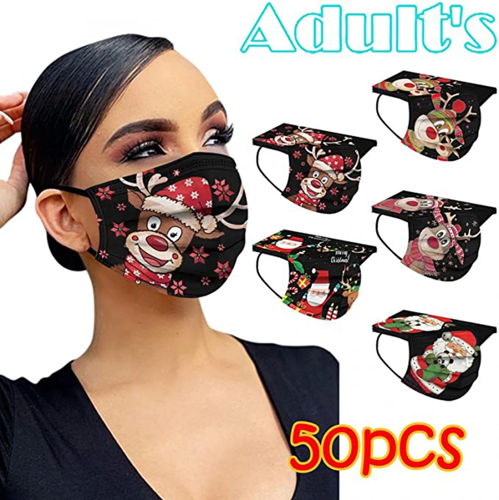 

50pcs Adult Disposable Mask mascarillas 3 Ply Mouthguard Pm2.5 Anti-dust Breathable Bandana Colourful Disposable Mouth Face Mask