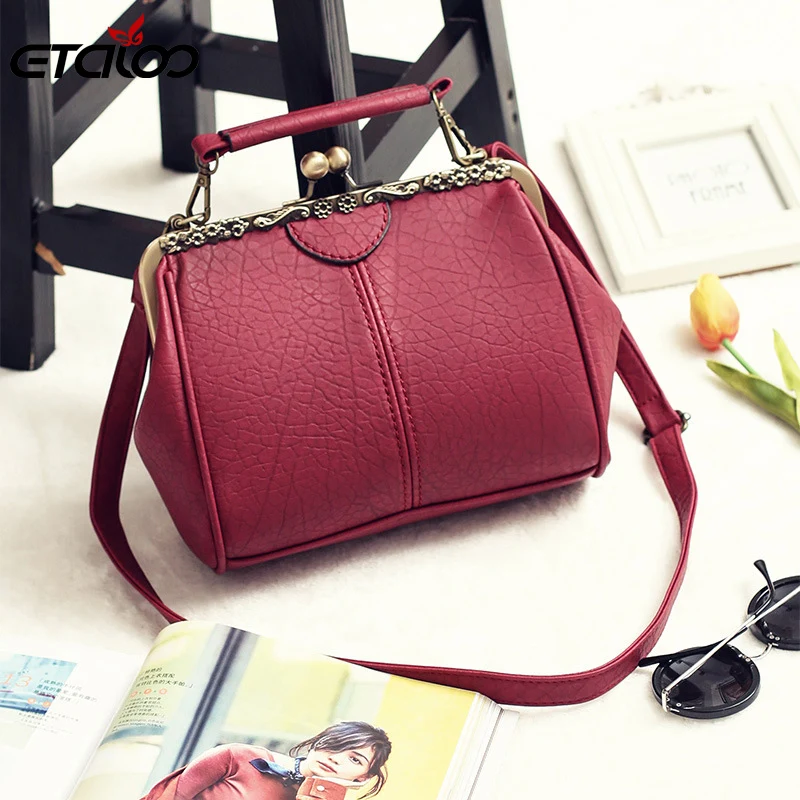 Женская винтажная сумка через плечо 2021 Сумки из искусственной кожи с пряжкой