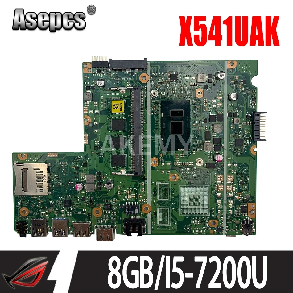 

Akemy For Asus X541UA X541UAK X541UVK X541UJ X541UV X541U F541U R541U Motherboard laptop Motherboard W/ 8GB RAM SR2ZU I5-7200U