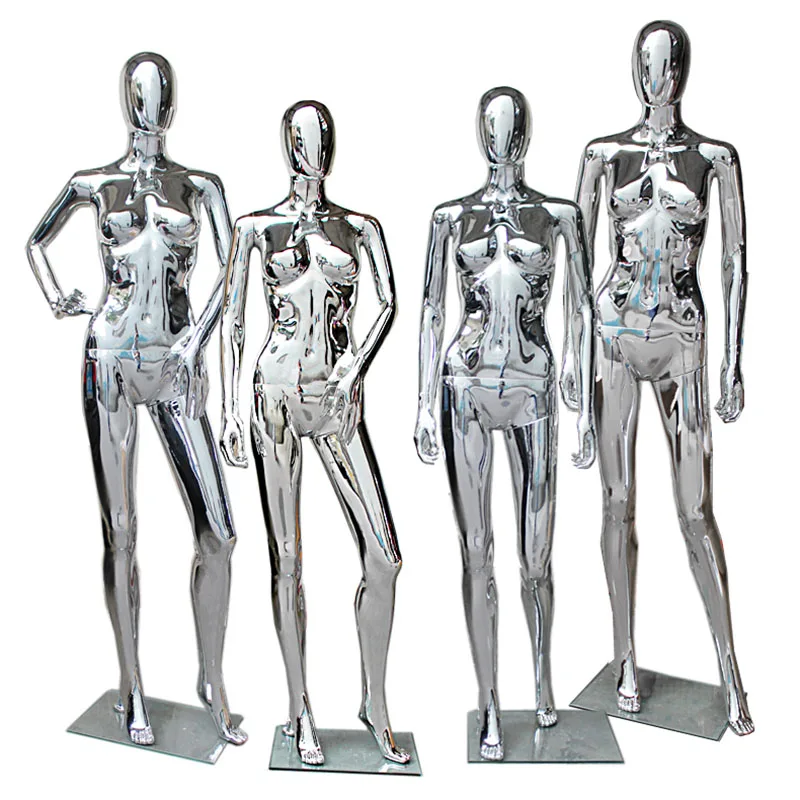 

Fashion Electroplating Whole Body Men's and Women's Silver Model Display Rack Fake mannequin