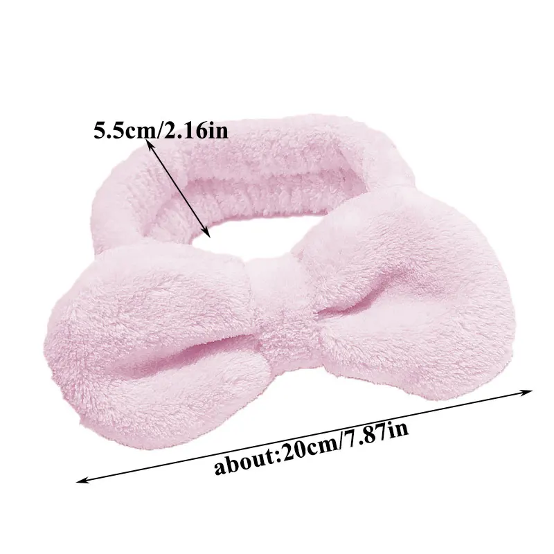 

Cute Coral Fleece Hairband Bow Plush Headband Wash Face Makeup Turban Headwrap Soft Elastic Hair Bands Headwear Hair Accessories