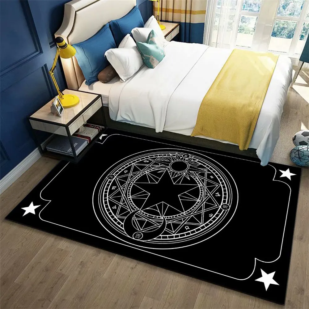 

Home 3D Carpet for Living Room Sun God Totem Black Play Rugs Flannel Anti-slip Kitchen Rugs and Carpet for Bedroom 200X300cm