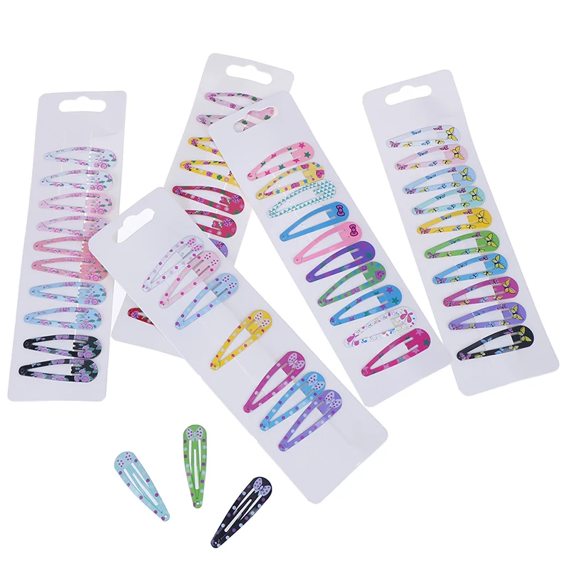 

Cartoon Heart Type Metal Candy Color Girls Hairpins Hair Clip Kids Headwear Children Accessories Baby BB Clips 10 PCS