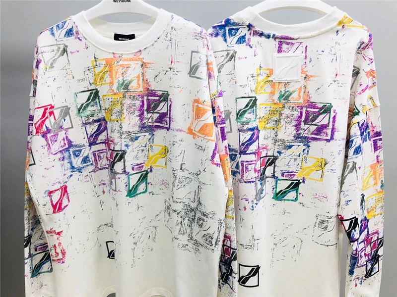 

Graffiti We11done Crewneck Men Woman 1:1 Best Quality Sversized Sweatshirts Embroidery Welldone Hoodies