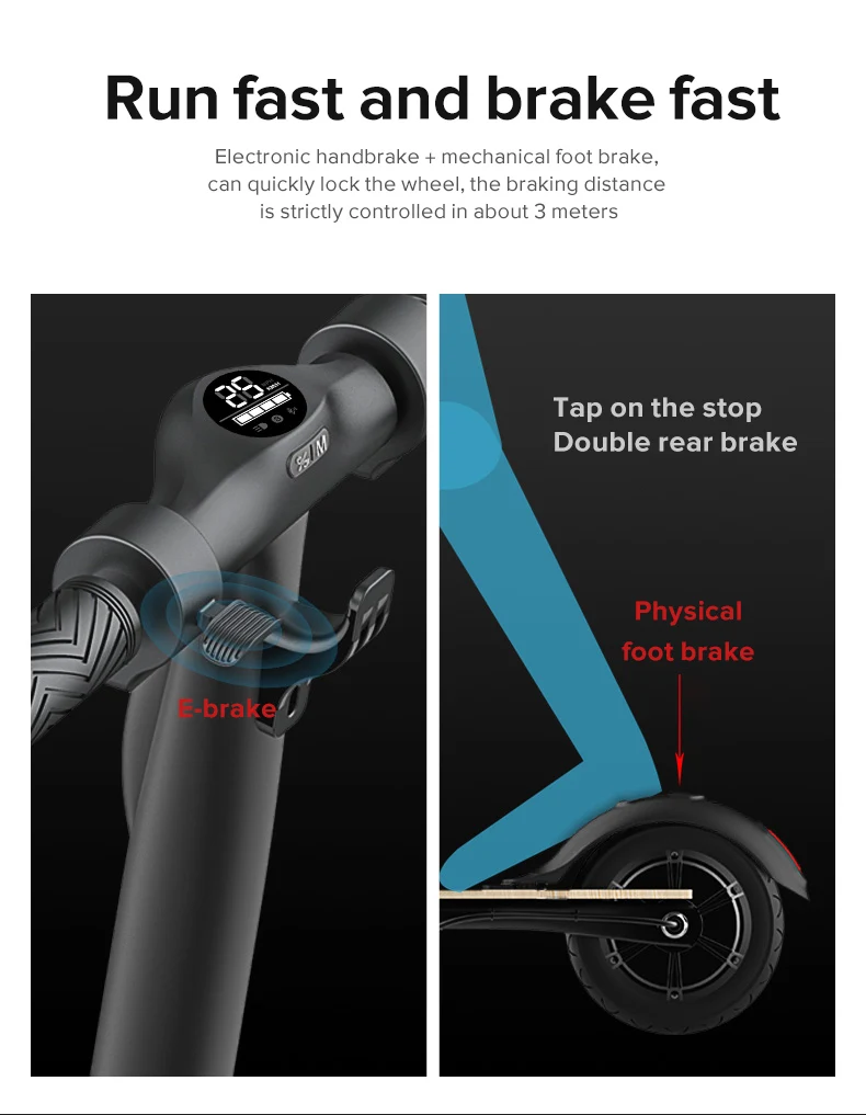 Электрический скутер Смарт 2 колеса ЖК-экран дисплей Складной электрический