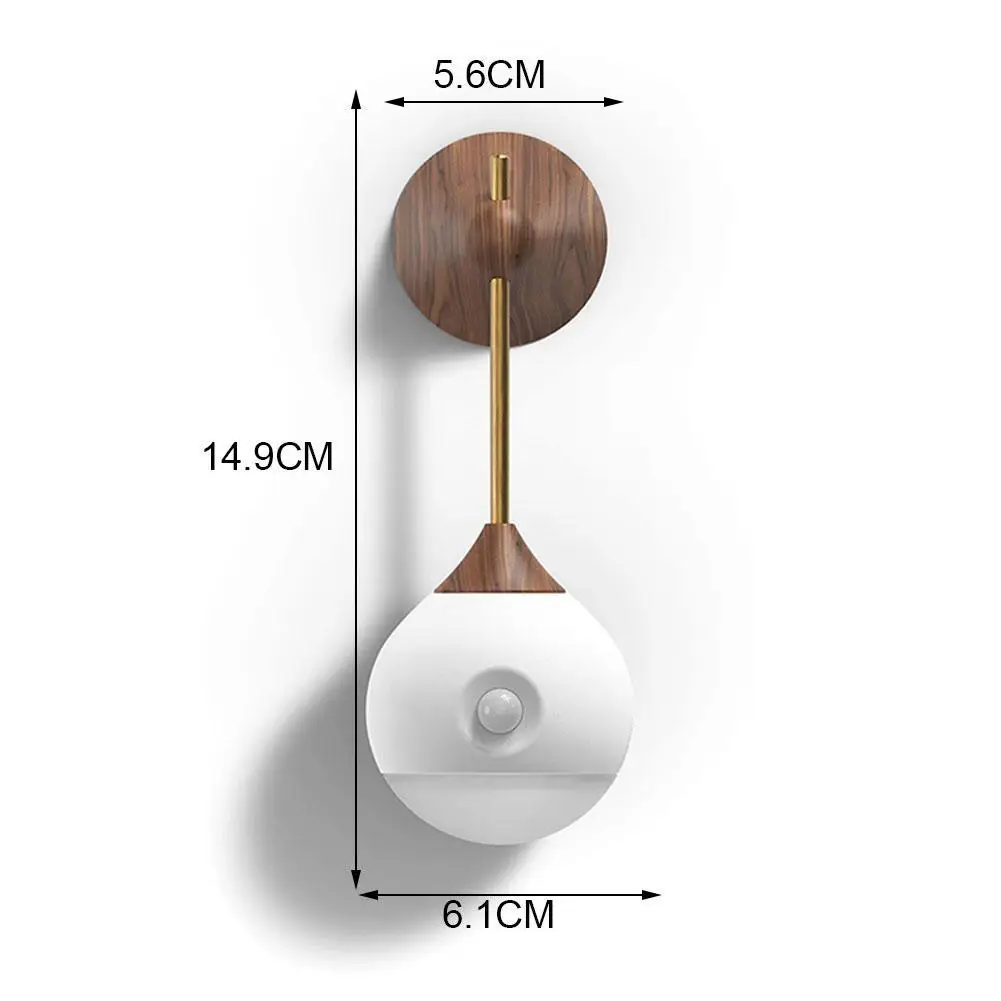 

Water Drop 360 Degree Rotating Night Light Human Body Infrared Induction Home Universal LED Sconces For Room Wall Lamp