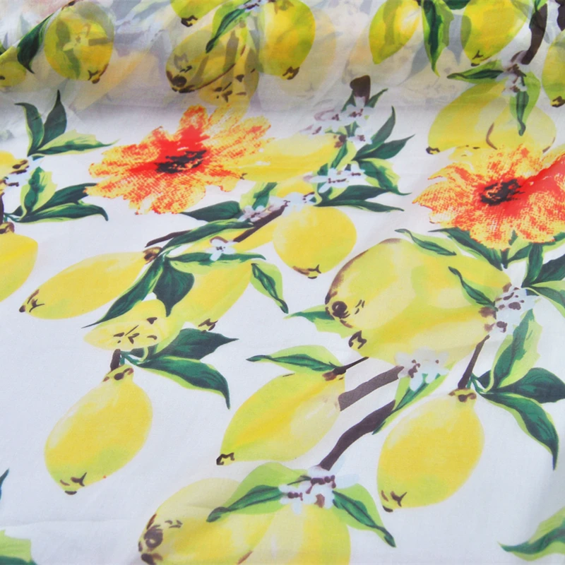 

Silk Chiffon Fabric Dress Large Wide White Yellow Horizontal Red Decorative Pattern Dress Shirt Lining Cloth DIY Sewing Tissue