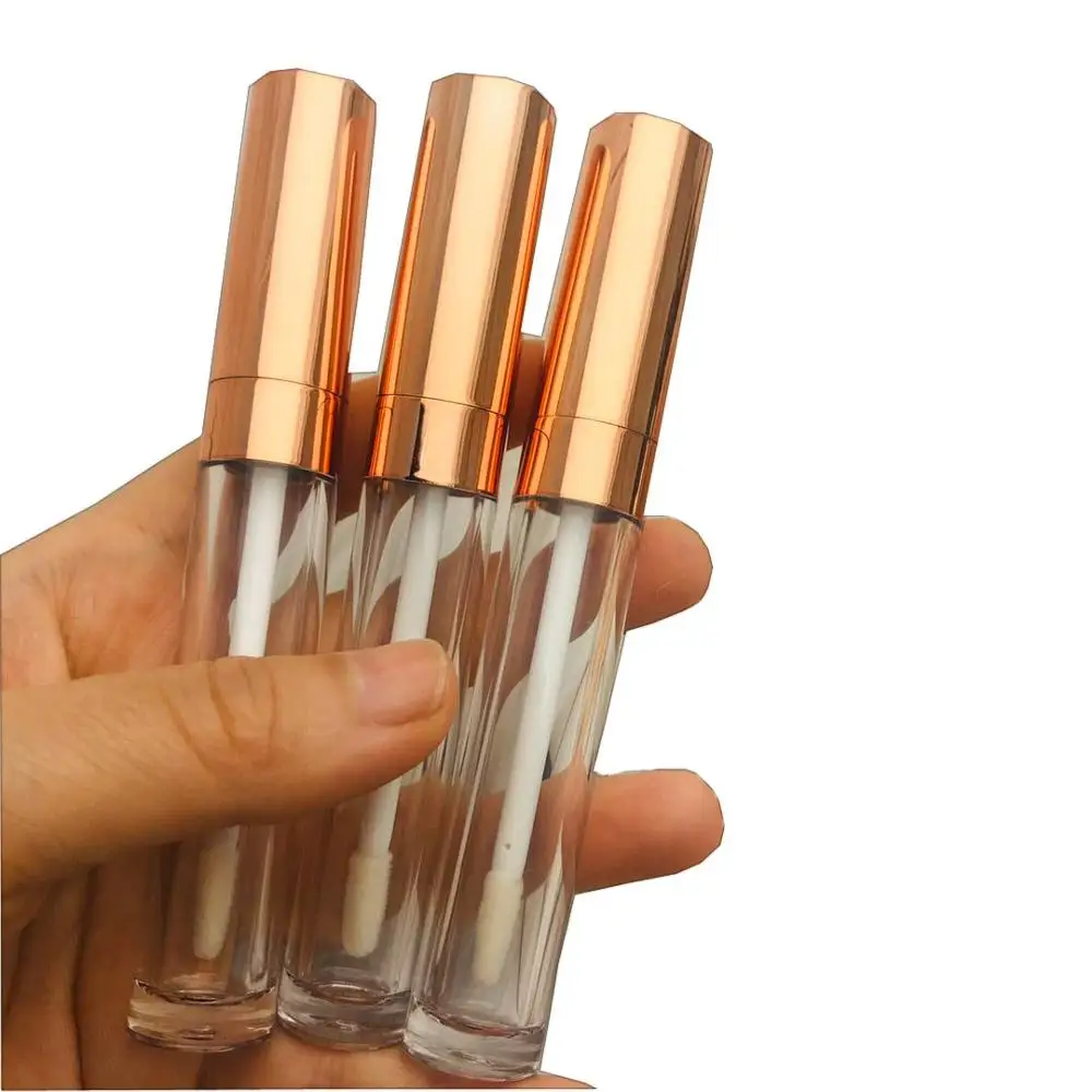 Free shipping 6ml lip gloss tubes,Rose Gold Cap,Cylinder Lip stick packing container,Empty DIY lip balm bottle 50pc/lot