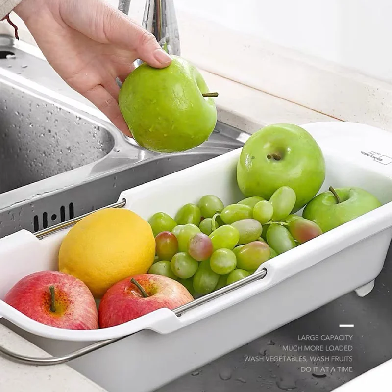 Выдвижная корзина для мытья овощей настенная прямоугольная кухонная и