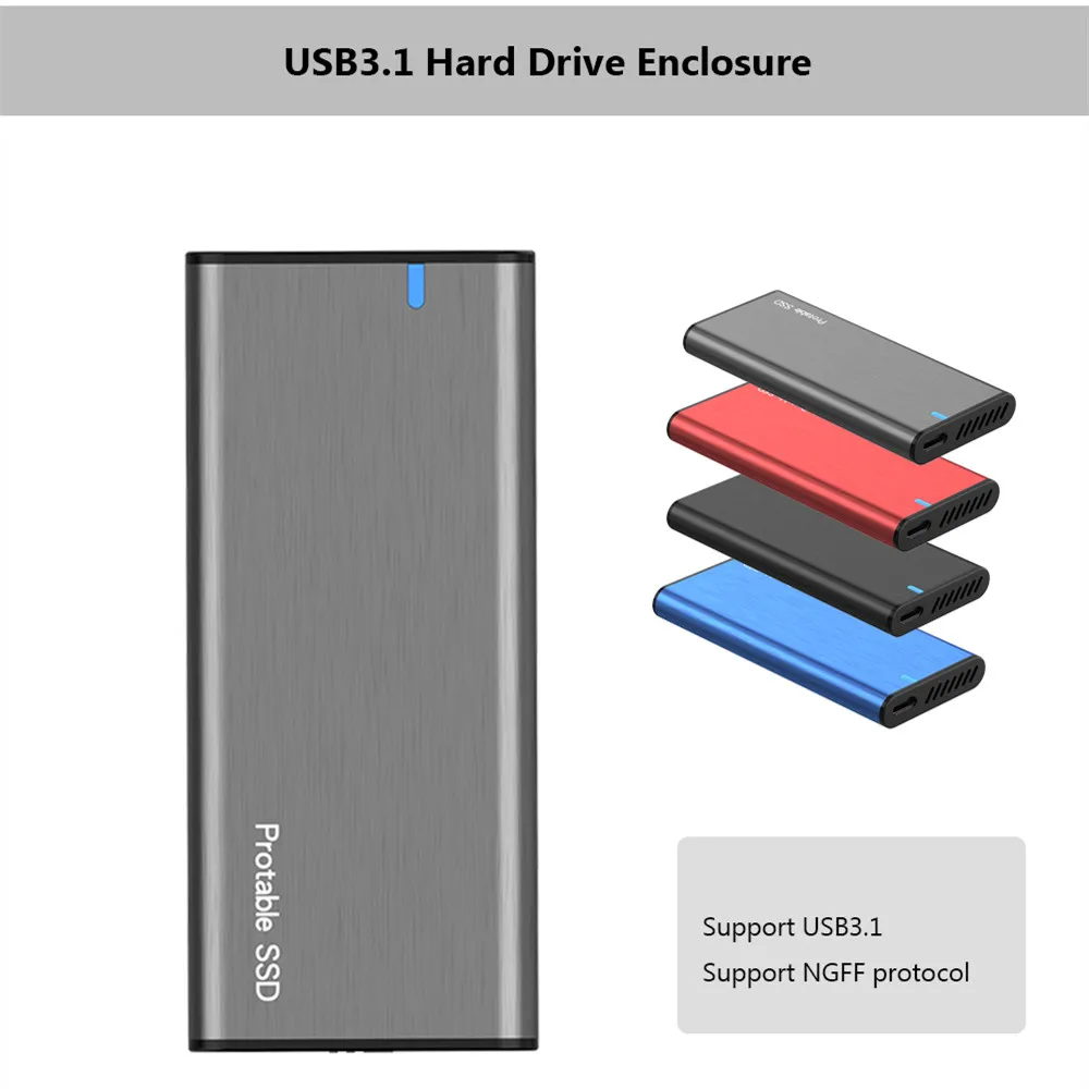 

Внешний корпус, чехол для жесткого диска NGFF на USB3.1 M.2 SSD, чехол с поддержкой UASP Type-C 3,1 Gen2 10 Гбит/с, внешний бокс