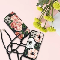 elegant flower art design phone case for iphone 7 8 11 12 se 2020 mini pro x xs xr max plus protective shell funda