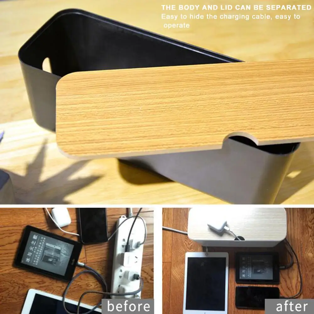 

Cable Storage Box Power Strip Wire Case Anti Dust Charger Socket Organizer Desktop Network Line Storage Bin And Storage Bag