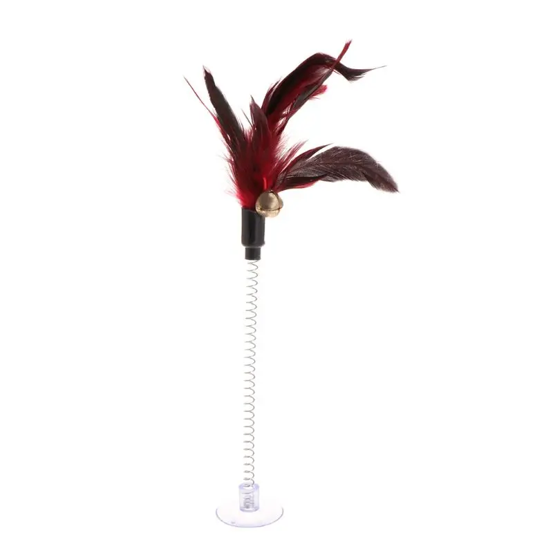 

Toys Feather Stick Spring Suction Cup Pet Teaser Funny Interactive Wand Pen