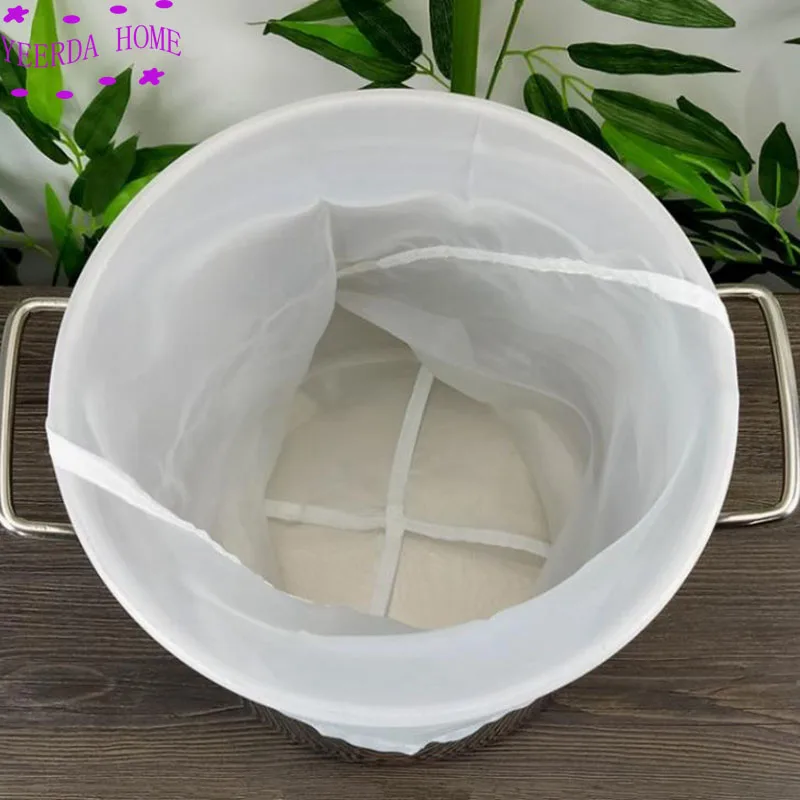 Big Nylon filter bag bean milk flower net 80 120 160 200 300 mesh products breakfast wine dregs cloth | Дом и сад