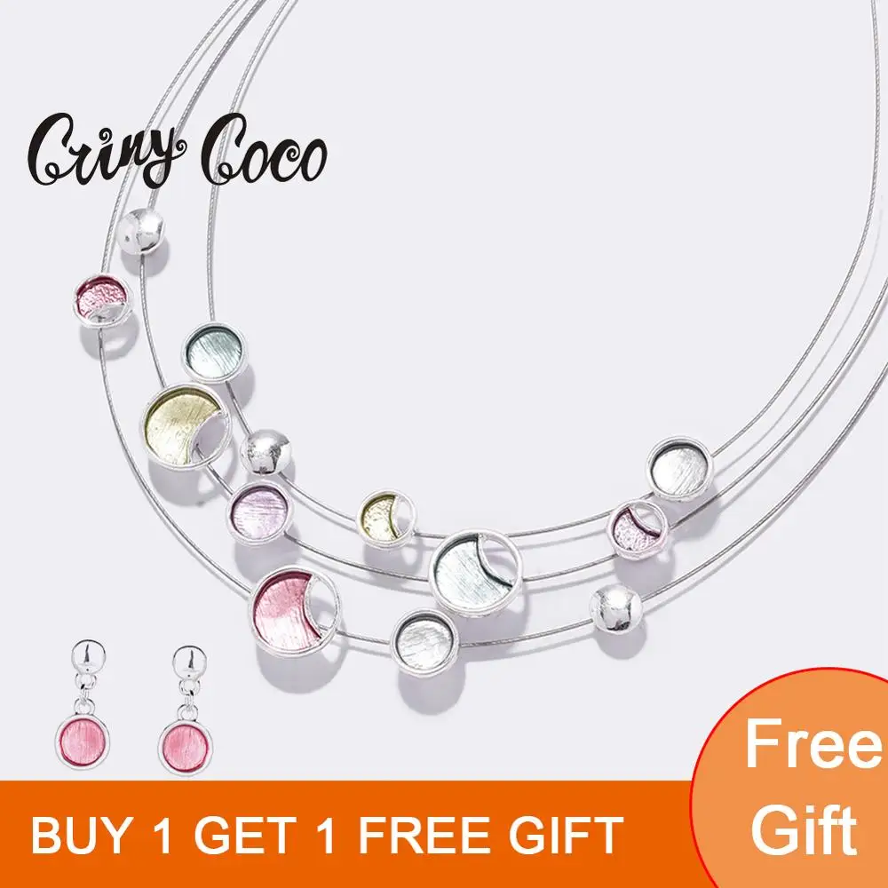 Ожерелье женское многослойное эмалированное круглое из сплава|Колье| |