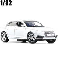 132 scale audi a4 diecast alloy model car black white blue with light and sound for baby gifts collection toys