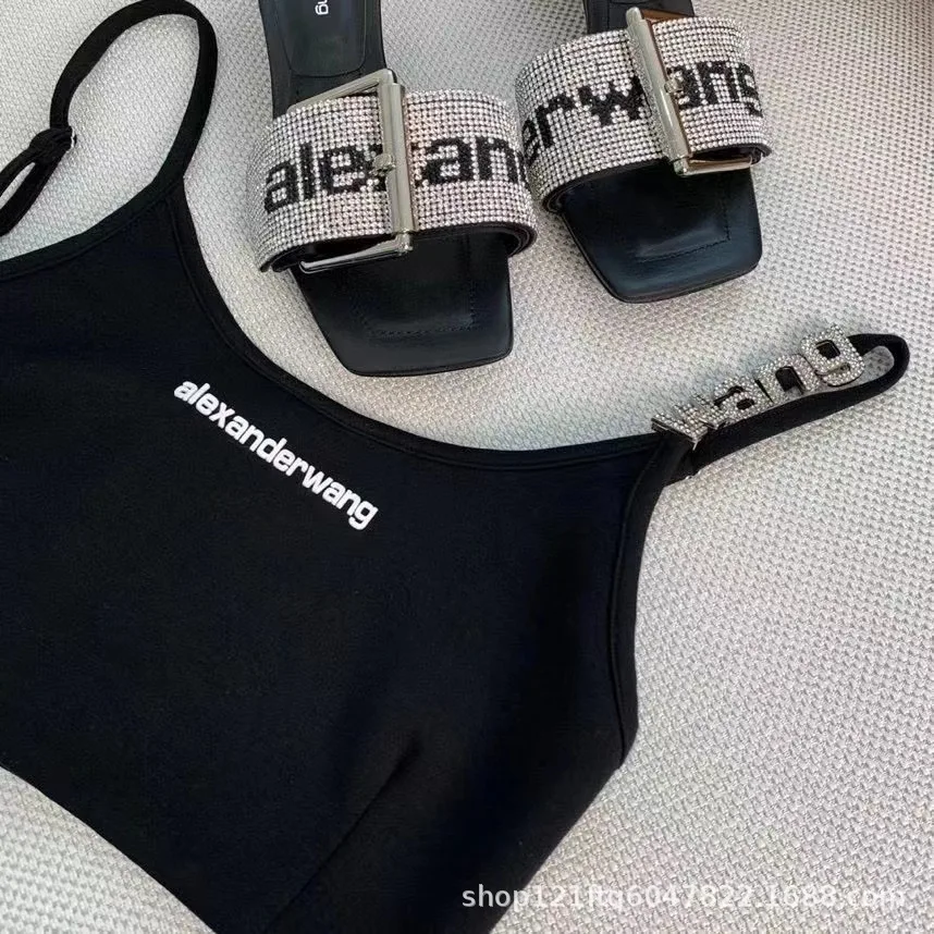 

WANG 21 Summer New Shoulder Strap Logo Letter Diamond-studded Metal Decorative Shoulder Strap Adjustable Strap