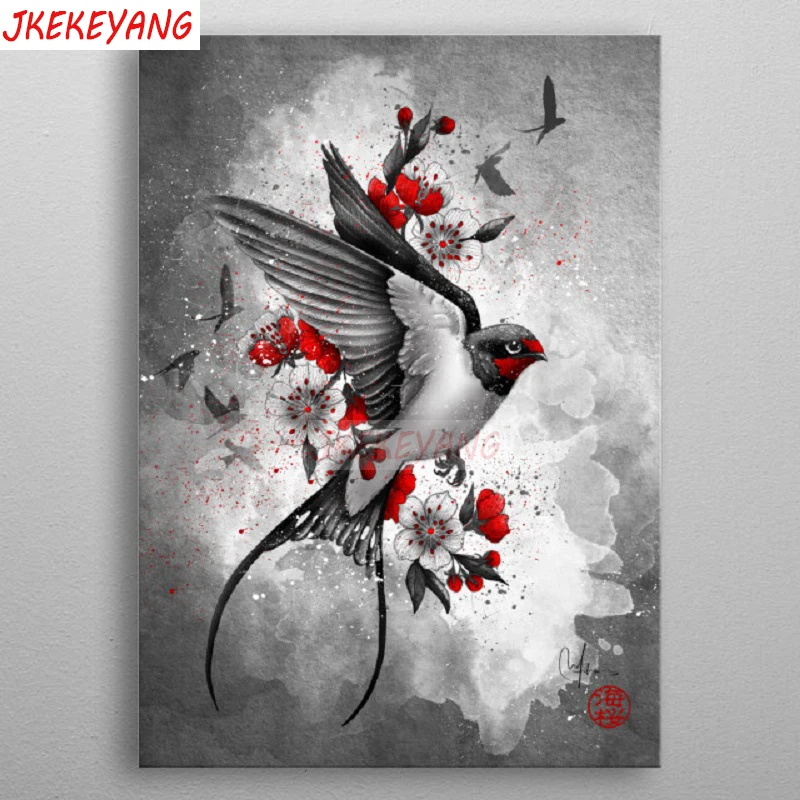 

5D DIY square/round Diamond painting Bird and flower Cross Stitch Diamond Embroidery Pattern Rhinestone J2417
