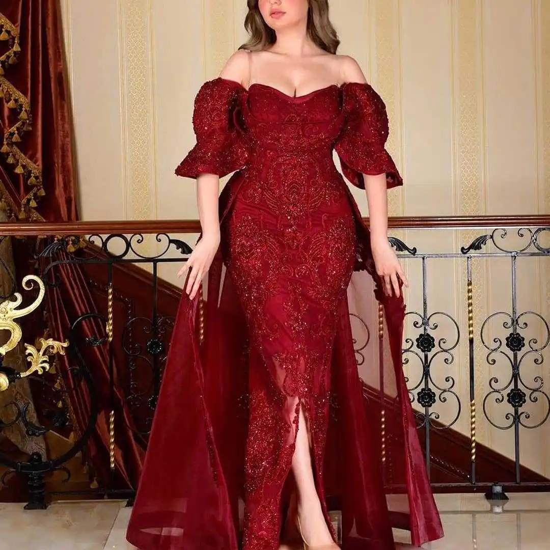 

Donsignet Party Dresses for Women Evening New Swing Sequins Half Sleeve Long Dresses for Women Party Wedding