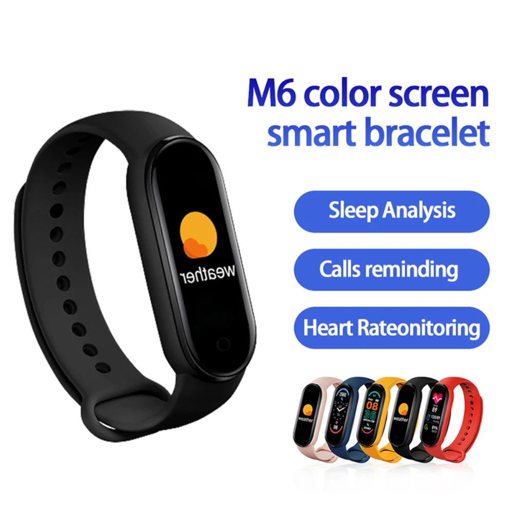 

Смарт-часы M6 для мужчин и женщин, фитнес-трекер с пульсометром, спортивный браслет, умный Браслет, умные часы для Xiaomi, смарт-браслет