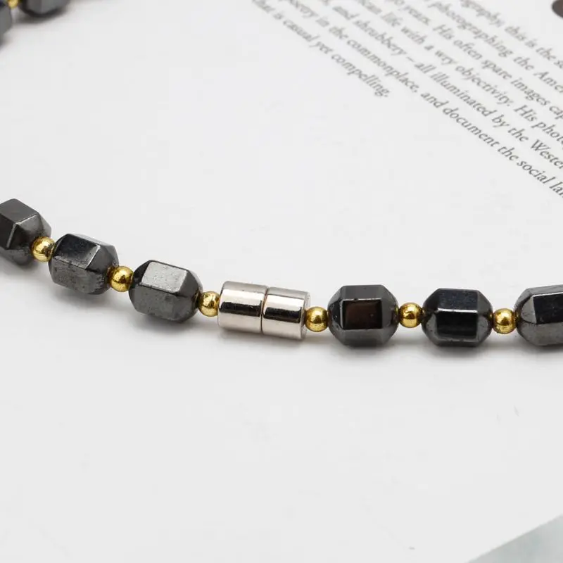 Ожерелье из черного гематита для магнитной терапии снятие боли при артрите в шее