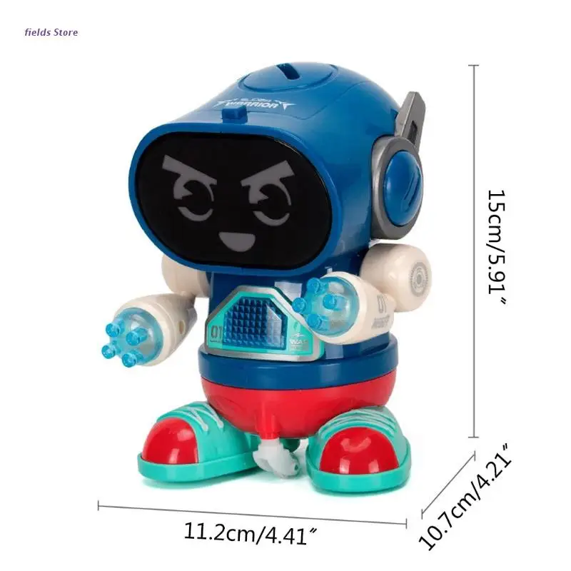 

Childrens Electric Dancing Robot Toy with Flashing Light and Music for Toddlers